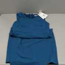 GRACE KARIN Women Wear to Work Sleeveless V-Neck Ruched Bodycon Wrap Office Party Cocktail Pencil Dresses (Small, Blue)