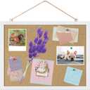 FEBSNOW Cork Board Bulletin Board 15.7 x 12 Inches with Rectangle White Frame Hanging Pin for Office Home Message Board or Vision Board Decoration