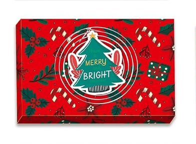 easykart labels 24 Christmas Gift Card Holder with Name Stickers, Present Boxes Gift Card Holder Box Gift Wrapping Envelopes Gift Wrap Boxes with Ribbon a Tags for Holiday (12 Designs x 2 Each)