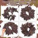 6PCS Plum Cimicifuga Seeded Small Wreath, Artificial Flower Garland Candle Ring for Fall Wedding Decor, Boho Home Decor, Thanksgiving, Table Centerpiece, Mantle Decor