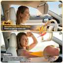 Car Sun Vanity Mirror with Protective Cover, LED Visor Makeup Mirror with 3 Light Modes, Rechargeable Dimmable Touch Large Clear View for Daily Commute & Road Trips, Universal for Car Truck SUV