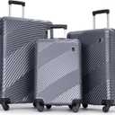 Lightweight Luggage Set of 3pieces, Hardshell Travel Durable Suitcase Sets with Spinner Wheels TSA Lock, Carry-on,(20inch/24inch/28inch) Men and Women (Gray-0)