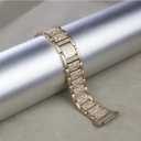 Bling Bands Compatible with Fitbit Charge 6/Charge 5, Dressy Metal Bracelet Luxurious Rhinestone Replacement Wristband for Women, Silver Black Gold