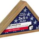 Americanflat Small Folded Flag Display Case - Fits Folded 3x5' Ceremonial Flags (Not for Burial Flag) - Silhouette Collection - Display Box for Wall or Tabletop - Barn Wood