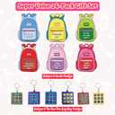 4E's Novelty 24 Pack Classroom Valentine Cards with Tic Tac Toe Keychains Games, Bulk Valentines Day Cards & Gifts for Kids School Valentines Classroom Exchange, Valentines Party Favors