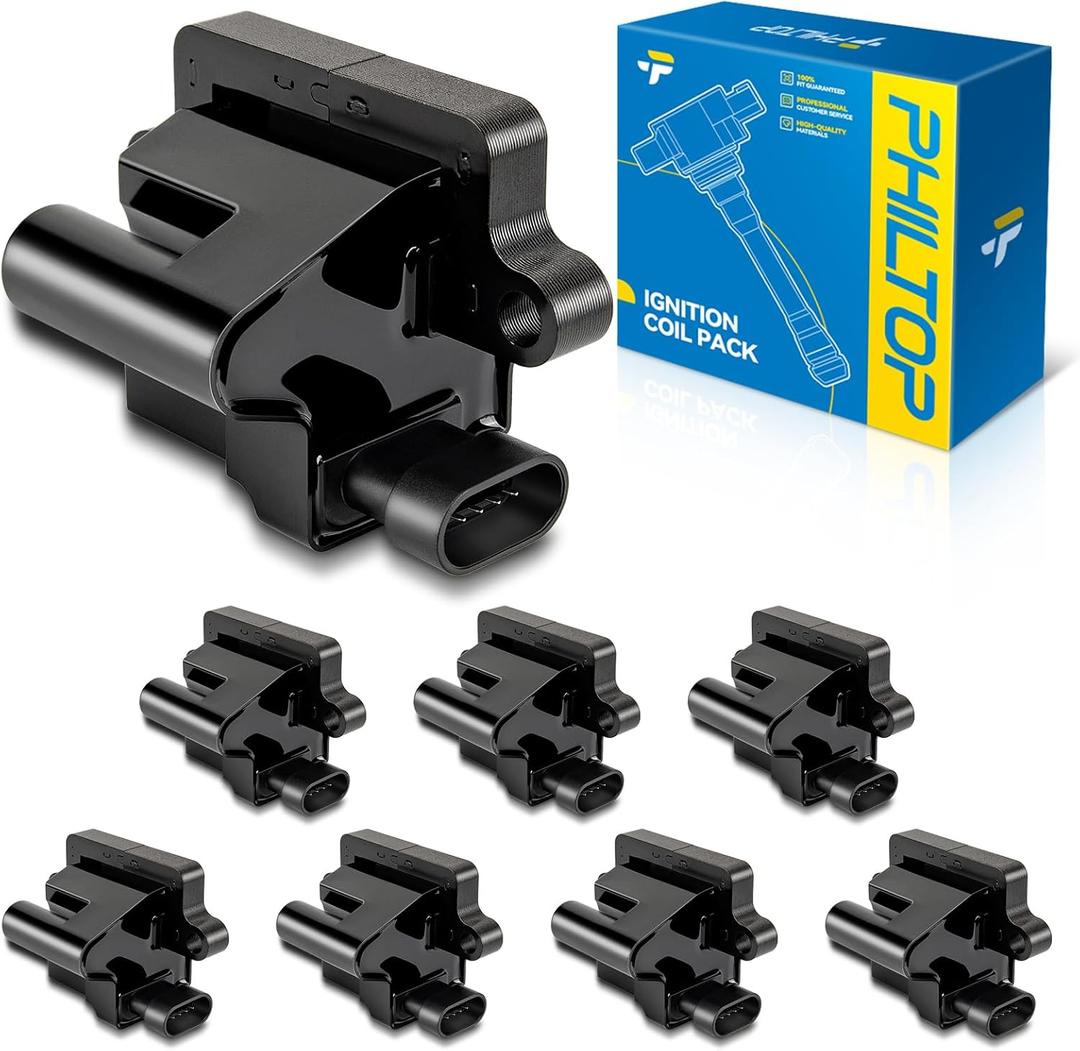 PHILTOP UF271 Ignition coils Fits for Chevrolet 1999-2006 Silverado 1500 5.3L/4.8L/6.0L, 2000-2006 Tahoe 5.3L/4.8L, GMC 1999-2006 Sierra 1500 5.3L/4.8L/6.0L,2000-2006 Suburban 1500