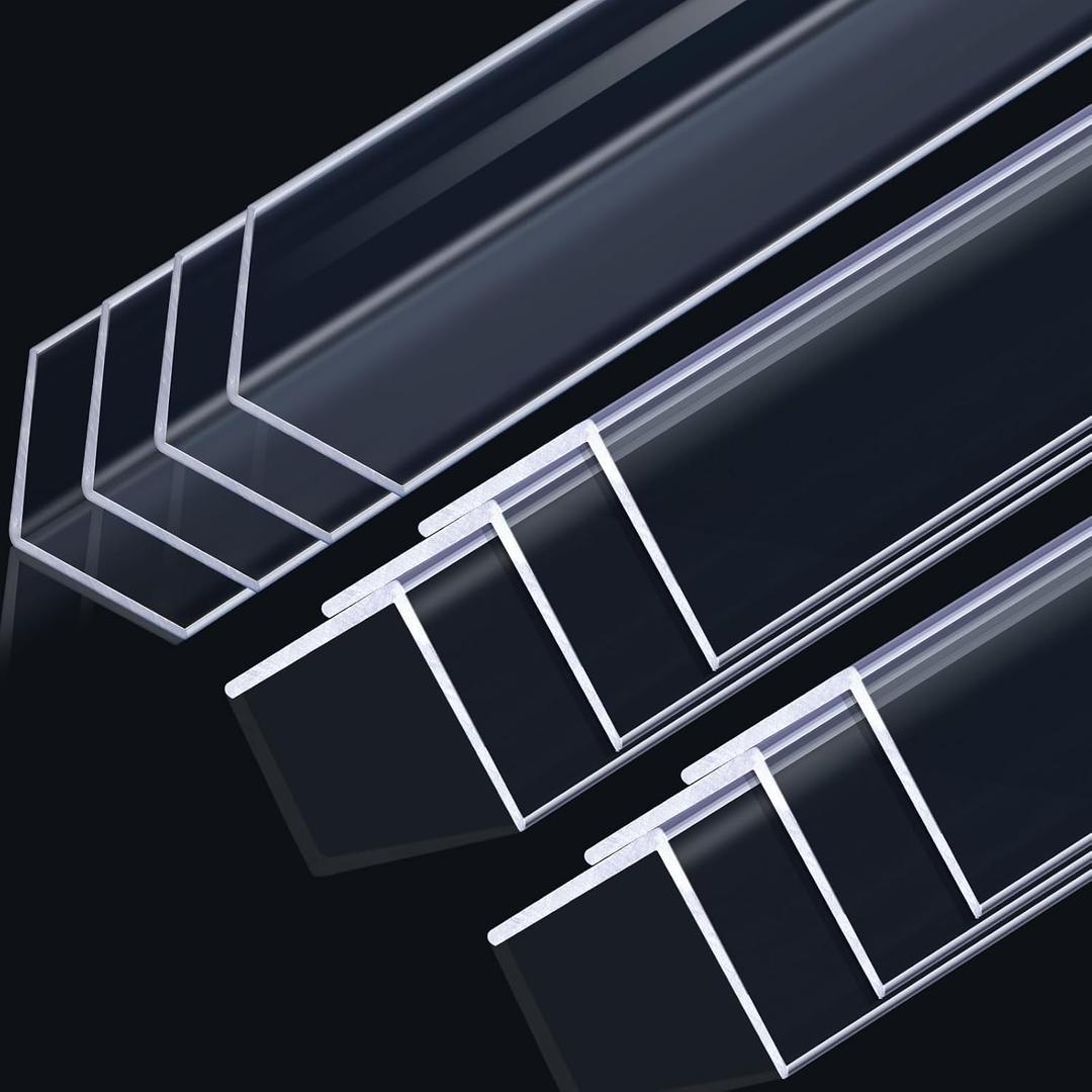 Sasylvia 10 Pcs 1-1/2 x 48 Inches Wall Corner Protector Guards, Clear Avoid Scratching Scuffs, Vinyl Corner Trim Molding, Easy Install & Cleaning for Door Countertop Furniture Cabinet Protection