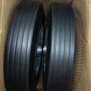 GICOOL 10" x 2.5" Flat Free Solid Rubber Tire with 5/8" Axle Bore Hole, 2 1/4" Hub, Replacement 4.10/3.50-4" for Hand Truck Dolly Trolley Garden Wagon Cart Generator, 2 Pack