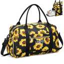 LEBFEO Travel Duffle Bag for Women Large Weekender Overnight Bags Gym Bag with Shoe Compartment Waterproof Hospital Bag Carry On Tote Bag for Airplanes,Sunflower