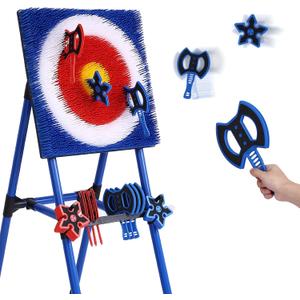 Axe Throwing Game for Backyard - 8 Throwing Axes Set - Deluxe Foldable Plastic Axe Throwing Target Game for Adults Kids, Outdoor Games Carnival Games