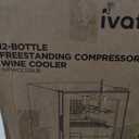 Ivation 12 Bottle Compressor Wine Cooler Refrigerator w/Lock | Large Freestanding Wine Cellar For Red, White, Champagne or Sparkling Wine | 41f-64f Digital Temperature Control Fridge Glass Door Black