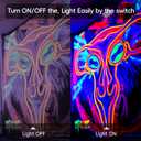 2 Pack 80w Black Light, 365nm Black Flood Light Outdoor with Plug and Switch, IP66 Waterproof Blacklight for Glow Party, Stage Lighting, Fluorescent Poster, Body Paint