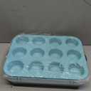 Blue 12-Cup Muffin Pan with Lid, 2-Pack Metal Cupcake Pan with Handle, Portable Blue Muffin Pans Nonstick 12 with Cover Ideal for Easy Carrying, Holiday, Party and Travel