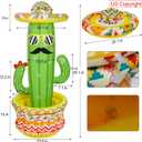 Triumpeek Inflatable Cactus Cooler, 55" Fiesta Cactus Ice Bucket Wearing Sombreros for Summer Swimming Pool Hawaiian Themed Party Supplies