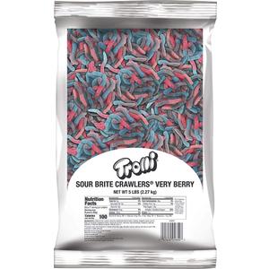 Trolli Sour Brite Crawlers, Very Berry, Sour Gummy Worm Candy, 5 Pound Bulk Bag (EXP 08/29/26)