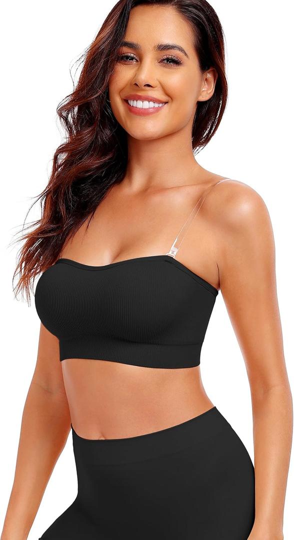 SIMIYA Wireless Strapless Bras for Women Push Up Bandeau Bra Size XL