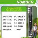42 inch Deck Lawn Mower Blade, 942-04308-X, 942-04308 Mulching Blades with 6 Point Star, Replace Number for Troy Bilt and Cub Cade Riding Mowers, 942-04126, 942-0616, 742-04126, 742-0616