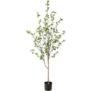 Nearly Natural 6.5ft Minimalist Artificial Citrus Tree with Bendable Branches for Indoor Home Decor, Faux Greenery Plant in Nursery Planter