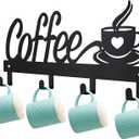 CUKE2BEET Wall Mounted Coffee Mug Holder - Mug Organizer Rack for Coffee Bar, Kitchen Utensils Display