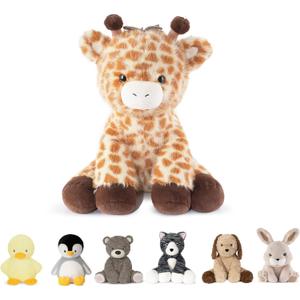Niuniu Daddy 14" | 3.5 Pound Giraffe Weighted Plush Stuffed Animal, Heavy Giraffe Pillowfort Toys for Kids Adults, Weighted Beads for Stuffed Animals Body Pillow for Gift Birthday Christmas Holiday