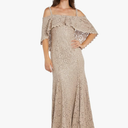 R&M Richards Women's Scallop Luxe Mermaid Gown