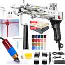 BESGEER Rug Tufting Gun with Carpet Trimmer Kit - Tuft Gun with Tufting-Shears, 2 in 1 Cut Loop Pile Carpet Gun& Carving Clippers, Rug Maker Machine Starter Kit& Trimmer& Cloth& YarnOlive Black