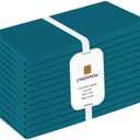 Set of 12 Cotton Cloth Dinner Napkins - Soft Durable Washable - Ideal for Farmhouse Party Wedding Christmas Easter - Perfect Everyday Use Table Linen 17x17 inch Cloth Napkins Teal
