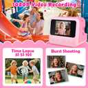 Kids Instant Print Camera with Carrying Bag, 1080P HD Girl Camera with 4 Print Paper Rolls, Color Pens & 32GB Card, Christmas Birthday Gifts Kids Girl Toys for 3-12 Years Old (Pink)