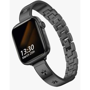 Bands Compatible with Apple Watch 38mm 40mm 41mm 42mm 44mm 45mm 46mm 49mm, Women Stainless Steel Metal Wristbands Dressy Bracelet for iWatch Series 11 10 9 8 7 6 5 4 3 2 1 SE SE2 Ultra
