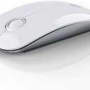 RAPIQUE Bluetooth Wireless Mouse - (BT5.1+USB) Slim Dual Mode Computer Mice with Quiet Click, Low Power, and 1600 DPI, Portable Cordless for MacBook, Laptop, iPad Pro/Air, Chromebook (White)