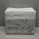 LuxClub 7 PC Split King Sheet Set Bed Sheets Deep Pockets 18" Eco Friendly Wrinkle Free Cooling Sheets Machine Washable Hotel Bedding Silky Soft - White Split King