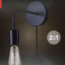 Globe Electric Holden 1-Light Matte Black Plug-In or Hardwire Wall Sconce