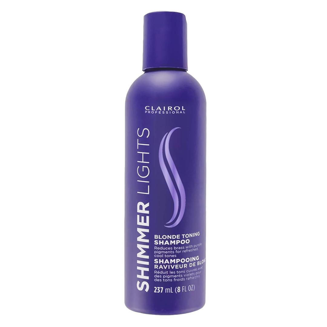 Clairol Professional Shimmer Lights Purple Shampoo| Neutralizes Brass & Yellow Tones | For Blonde, Silver, Gray & Highlighted Hair (8 Fl Oz (Pack of 1))