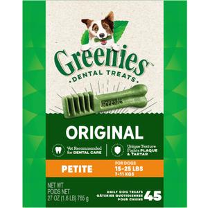 Greenies Original Petite Dental Dog Treats, 27 oz. Pack (45 Treats), Best buy 27 Oct 26