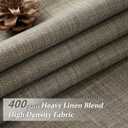 Blackout Double Layer Thick Linen Sepia Ebony Curtains 84 Inches Long for Living Room 2 Panels Set, Memory Trained Pinch Pleated Thermal Soundproof Country Viral Windows Curtain & Drapes 40"W x 84"L