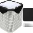Windyun Winter Air Conditioner Cover AC Cover for Outside 36x36 Inch Universal Waterproof Units 600d Oxford Fabric Sturdy Central Defender Fits Most Central Protects from Rain Snow Leaves Sun(Black)