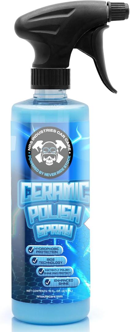 Ceramic Polish Spray for Cars-Trucks-SUV's| High-Gloss Paint Coating with Graphene & SiO | Quick Detail Car Spray Wax for UV Protection, Water Beading, and Long-Lasting Shine