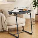 TV Tray Table, TV Tray with 6 Height & 3 Tilt Adjustments, Black, 1pcs