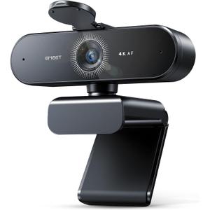 EMEET NOVA 4K Webcam for PC - Ultra 4K HD, PDAF Autofocus, Dual Omnidirectional Mics, 73 FOV, Auto Light Correction, USB-A, Privacy Cover, Ideal for High-End Business Meetings&Live Streaming