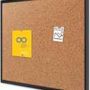 Quartet Cork Bulletin Board 48"W x 36"H Pin Board, Black Aluminum Frame (2304B)