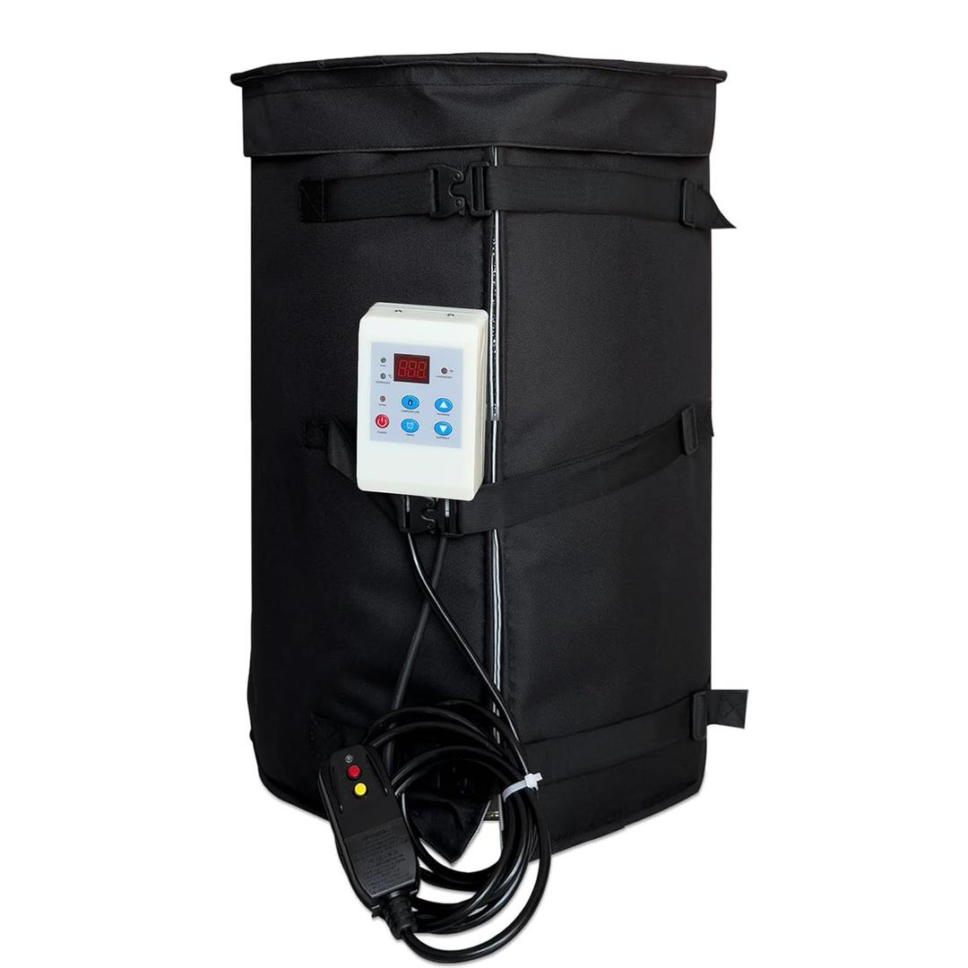 Insulated 120W Propane Tank Heater Blanket & Drum Bucket Warmer for 10 Gal Barrel with Adjustable Thermostat (0-155), FCC/UL Listed Metal Heating Pad for Honey, Paint