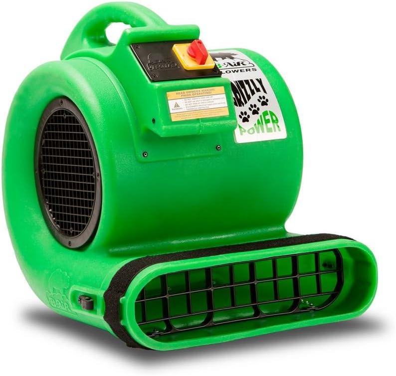 B-Air Grizzly Gp-1 1 HP Air Grizzly Mover Carpet Dryer Floor Fan for Water Damage Restoration Equipment & Pet Cage Dryer Green