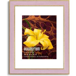 Suede 11x14 Frame - Single Frame, Elegant Pink 11 x 14 Poster Frame with Mat for 8x10, 11x14 Picture Frames for Artwork, Puzzles, Photos, and Movie Posters