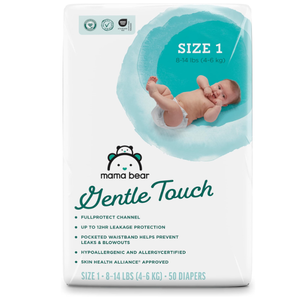 Amazon Brand - Mama Bear Gentle Touch Diapers, Hypoallergenic, Leakage Protection, Size 1, 50 Count