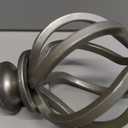 KAMANINA Replacement Finials for 1 or 7/8 Inch Curtain rods, Twisted Cage, M6 Screw Rod Finials, Antique Sliver, 2pcs