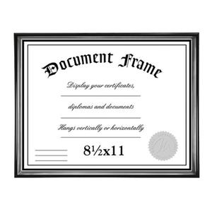 Malden Home Profiles Black and Silver Document Frame, 8-1/2-Inch by 11-Inch