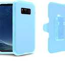 Asuwish Phone Case for Samsung Galaxy S8 with Belt Clip Clear Holster Stand Hybrid Shockproof Silicone Military Grade Protective Heavy Duty Cell Cover S 8 8S Edge SM-G950U Women Men ClearBlue