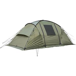 S'More Glamping Tent with Porch, 2/3/4/5/6 Person Durable Weatherproof Camping Tent, Large Family Tent with Room Divider, Easy Setup Tent with Screen Room