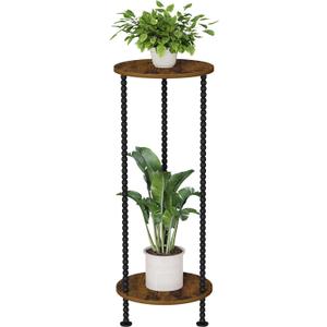 YINMIT Plant Stand Indoor, 2 Tier Plant Stand, 29.5" Tall Metal Spindle Poles Plant Stands, Corner Flower Pot Stand, Plant Tables Indoor, Planter Pot Holder for Balcony Garden Patio Living Room (29.5 In)