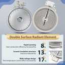W11171119 8273994 Radiant Surface Element 6in Range Radiant Surface Element, Compatible with Whirlpool, Kenmore Electric Furnace Oven Replaces W11171119 AP6012390 PS11745598 PS11764915 W10823711